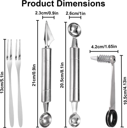 Kitchen Spiral and V-Shaped Tools Set, Vegetable Spiral Cutter and V Shape Fruit Carving Tool for Potatoes Slicing or Melon Engraving Kitchen Creative Spiralizer Cooking Tools