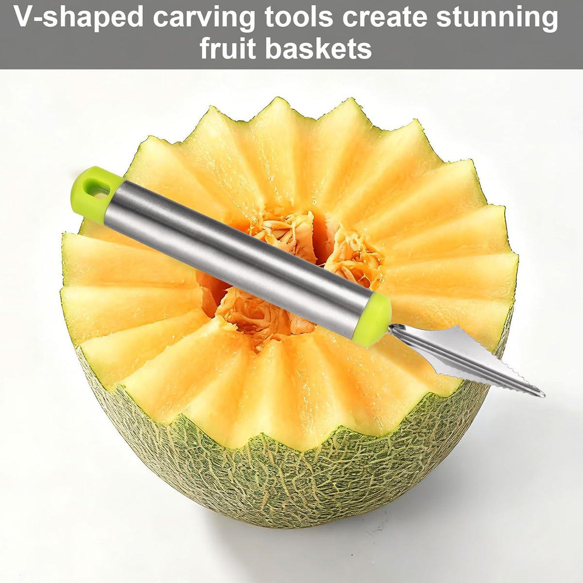 Kitchen Spiral and V-Shaped Tools Set, Vegetable Spiral Cutter and V Shape Fruit Carving Tool for Potatoes Slicing or Melon Engraving Kitchen Creative Spiralizer Cooking Tools