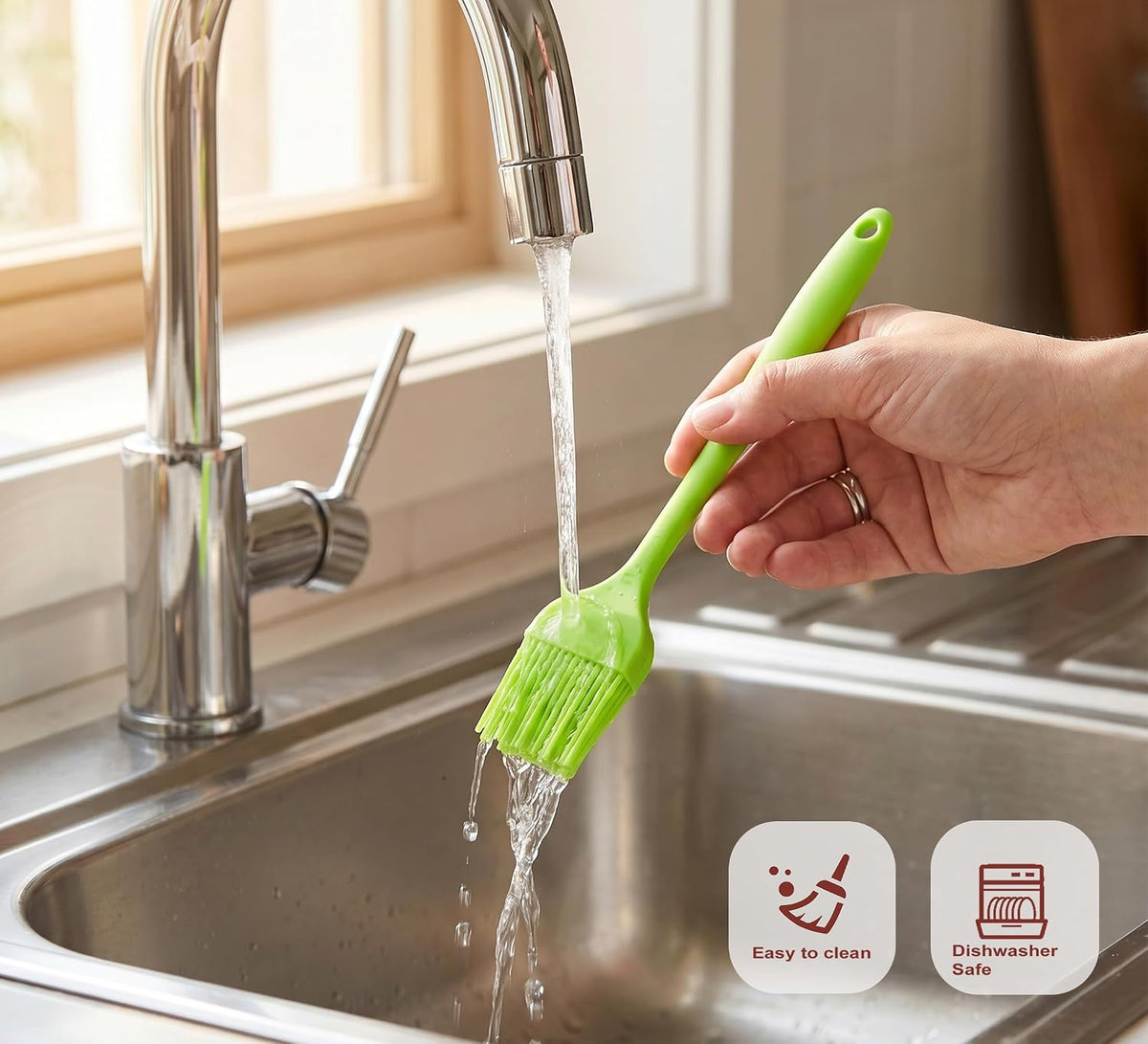 Silicone Basting Brush for Cooking 4 Pieces, Pastry Brush for Baking, BBQ Grill Heat Resistant, BPA Free, Oil Butter Sauce, Dishwasher Safe, Multicolor