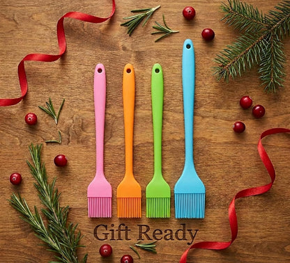 Silicone Basting Brush for Cooking 4 Pieces, Pastry Brush for Baking, BBQ Grill Heat Resistant, BPA Free, Oil Butter Sauce, Dishwasher Safe, Multicolor