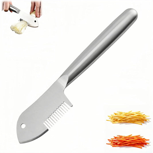 2 in 1 Julienne Peeler, Vegetable Peeler Stainless Steel, Precision Julienne Blade, Multi-Functional Vegetable Julienne Slicer Quick & Easy Kitchen Shredder Tool for Fruit, Potatoes, Carrot (1PC)
