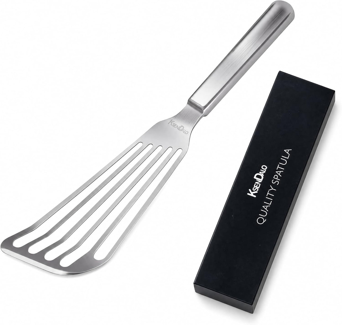 Thin Sturdy Fish Spatula Stainless Steel for Kitchen-Silver | One-piece Style Fish Spatula, Egg Flipper Bbq Flipper 18/8 Stainless Steel Blade Dishwasher-Safe Tools