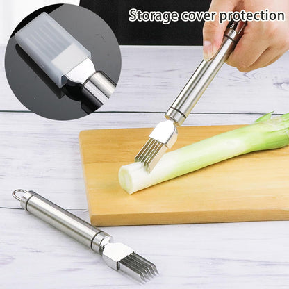 Stainless Steel Chopped Green Onion Knife, Kitchen Tool Slice Cutlery Vegetable Cutter Sharp Scallion Cutter Shred Knife, for Kitchen Cutting Vegetables Onion Garlic Slicing Tool（1 Pack）
