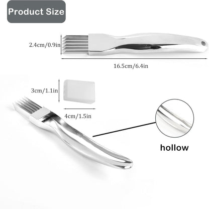 Stainless Steel Chopped Green Onion Knife, Kitchen Tool Slice Cutlery Vegetable Cutter Sharp Scallion Cutter Shred Knife, for Kitchen Cutting Vegetables Onion Garlic Slicing Tool（1 Pack）