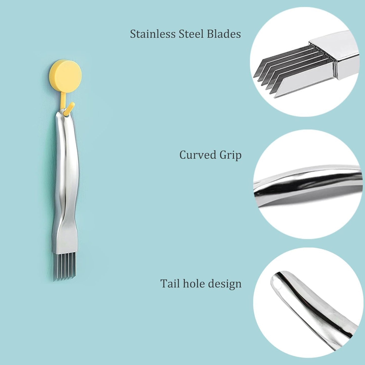 Stainless Steel Chopped Green Onion Knife, Kitchen Tool Slice Cutlery Vegetable Cutter Sharp Scallion Cutter Shred Knife, for Kitchen Cutting Vegetables Onion Garlic Slicing Tool（1 Pack）