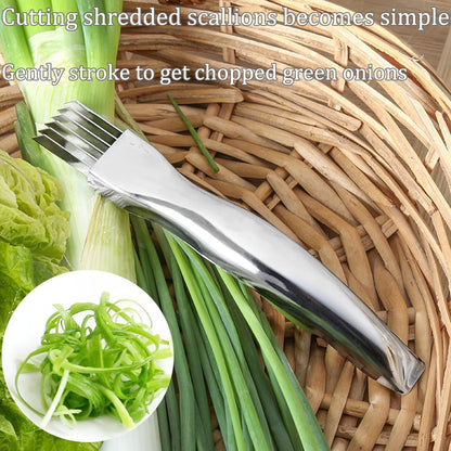 Stainless Steel Chopped Green Onion Knife, Kitchen Tool Slice Cutlery Vegetable Cutter Sharp Scallion Cutter Shred Knife, for Kitchen Cutting Vegetables Onion Garlic Slicing Tool（1 Pack）