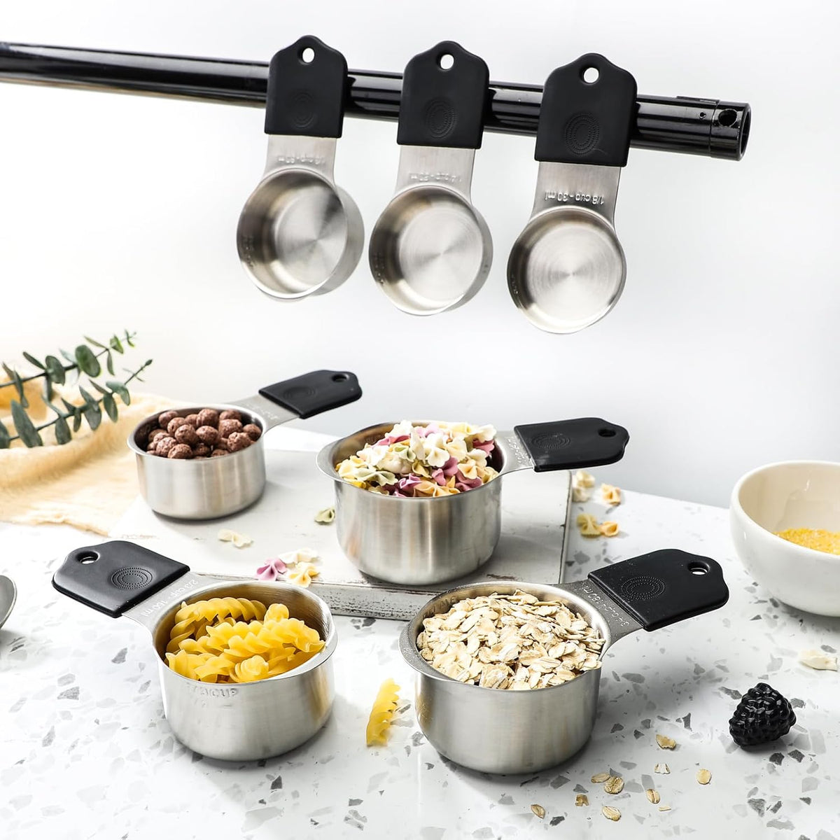Magnetic Measuring Cups and Spoons Set of 16 Includes 7pcs Stainless Stee Stackable Nesting Magnetic Measuring Cup 9pcs Magnetic Measuring Spoon for Dry and Liquid Ingredients