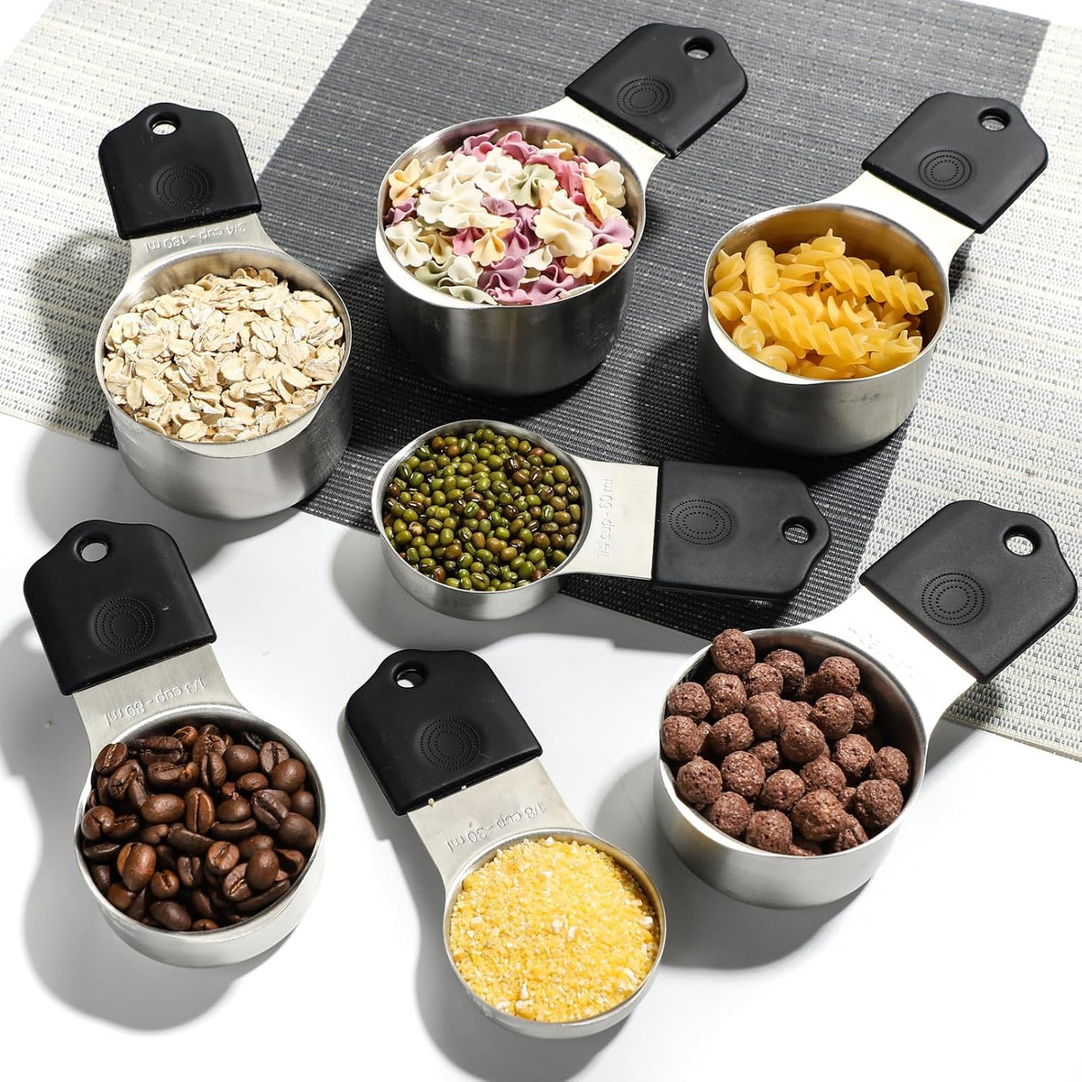 Magnetic Measuring Cups and Spoons Set of 16 Includes 7pcs Stainless Stee Stackable Nesting Magnetic Measuring Cup 9pcs Magnetic Measuring Spoon for Dry and Liquid Ingredients