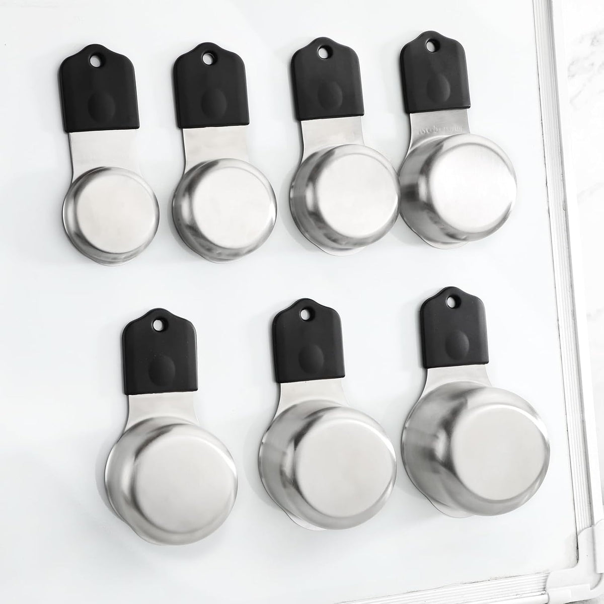 Magnetic Measuring Cups and Spoons Set of 16 Includes 7pcs Stainless Stee Stackable Nesting Magnetic Measuring Cup 9pcs Magnetic Measuring Spoon for Dry and Liquid Ingredients