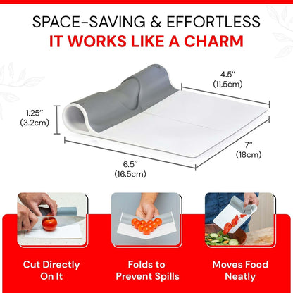 ScooperDuper - Multi-Purpose Folding Food Mover, Bench Scraper, Dough Scraper, Food Scraper Tool, User-Friendly Kitchen Gadget for Cutting Board and Chef’s Knife