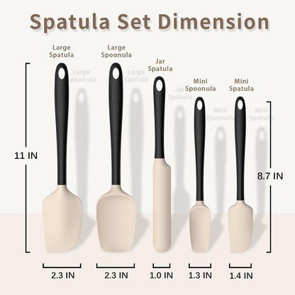 Silicone Spatula Set of 5,High Temperature Resistant, Food Grade Silicone, Dishwasher Safe, for Baking, Cooking (Aqua Green)