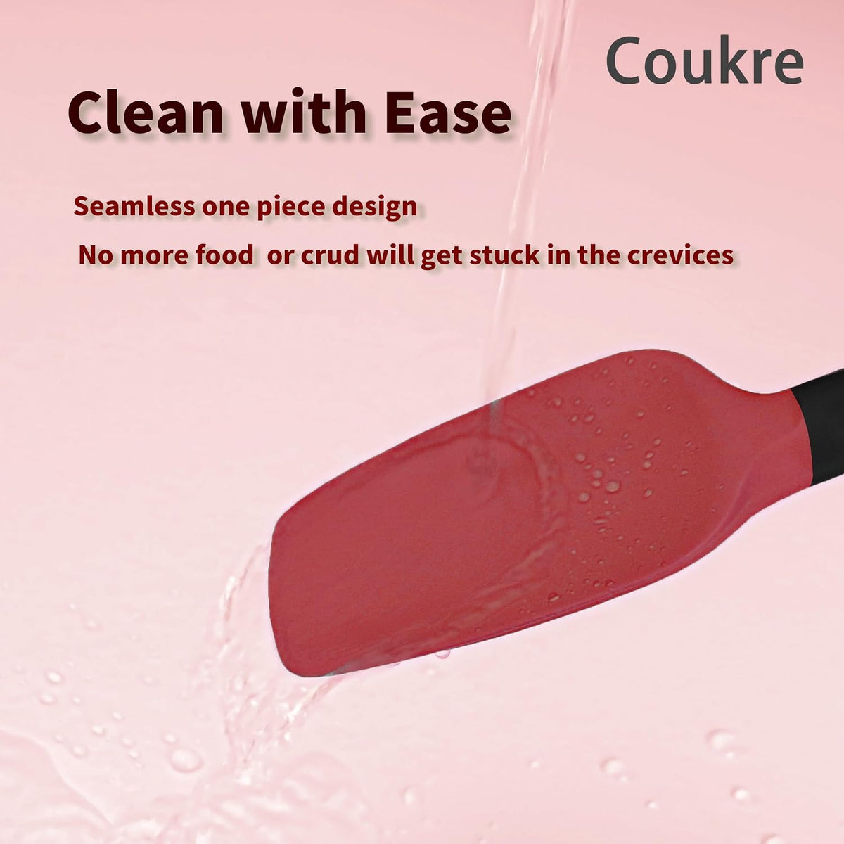 Silicone Spatula Set of 5,High Temperature Resistant, Food Grade Silicone, Dishwasher Safe, for Baking, Cooking (Aqua Green)