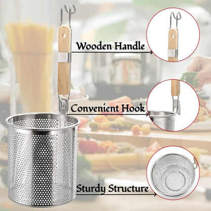 ZAVOOS 4 Pack Stainless Steel Pasta Strainer, 4.5''D x 6''H