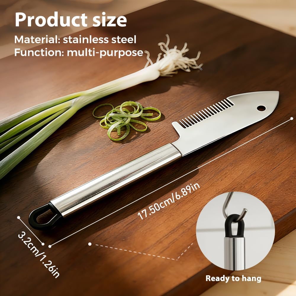 Stainless Steel Multi-Purpose Julienne Peeler, 2026 Upgraded Precision Julienne Blade, Vegetable Julienne Slicer Handheld, With Comfortable Handle and Hanging Hole for Fruit, Potatoes, Carrot (1)