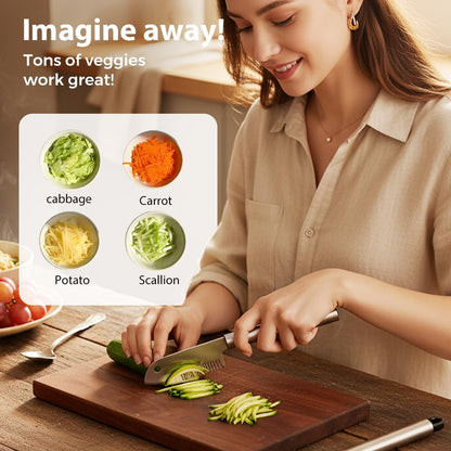 Stainless Steel Multi-Purpose Julienne Peeler, 2026 Upgraded Precision Julienne Blade, Vegetable Julienne Slicer Handheld, With Comfortable Handle and Hanging Hole for Fruit, Potatoes, Carrot (1)
