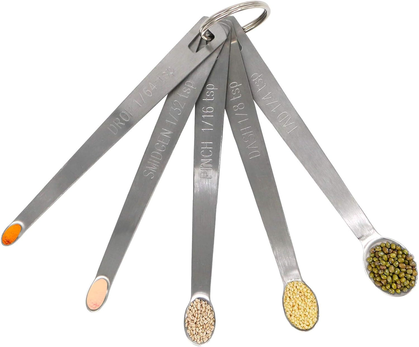 4Pack Mini Measuring Spoons Set, Heavy Duty Stainless Steel Teaspoon for Cooking and Baking, Suitable for Small Amount of Dry or Liquid Ingredients and Spices