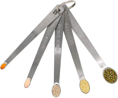 4Pack Mini Measuring Spoons Set, Heavy Duty Stainless Steel Teaspoon for Cooking and Baking, Suitable for Small Amount of Dry or Liquid Ingredients and Spices