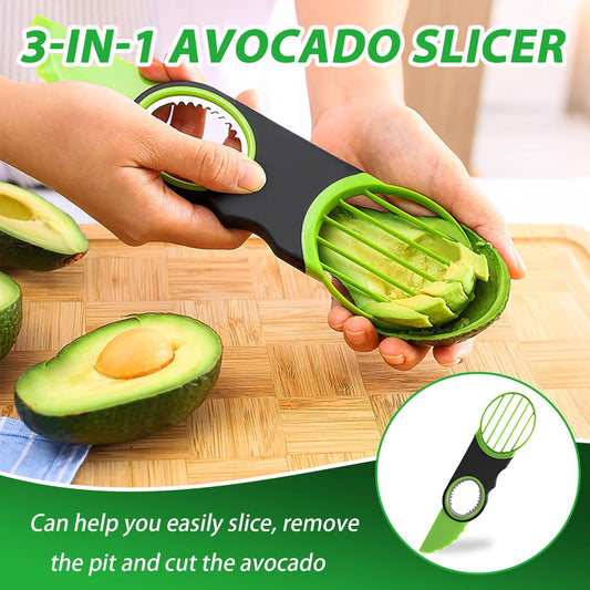 2 Pack Avocado Slicer Set, 3-in-1 Avocado Cutter Slicer Pitter Peeler, Dishwasher Safe, Multi-Functional Kitchen Avocado Prep Tool