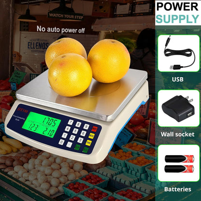 Commercial Weight-Price Scale 40kg/1g Market Balance with Counting Function