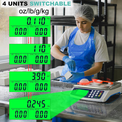 Commercial Weight-Price Scale 40kg/1g Market Balance with Counting Function