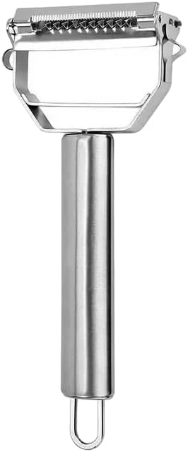 Vegetable Peeler, Julienne Cutter, Slicer, Shredder, Scraper - Fruit, Potatoes, Carrot, Cucumber 7" 3 in 1 Stainless Steel Dual Blade, Commercial Grade