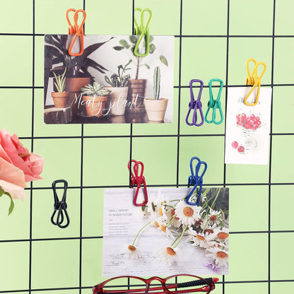 16 Pack Chip Clips, Utility PVC-Coated Colorful Steel Clip for Sealing Food | 2 Inch Small Metal Chip Clips for Food Package, Chips Bag, Clothes Hanging, Paperwork Clamp