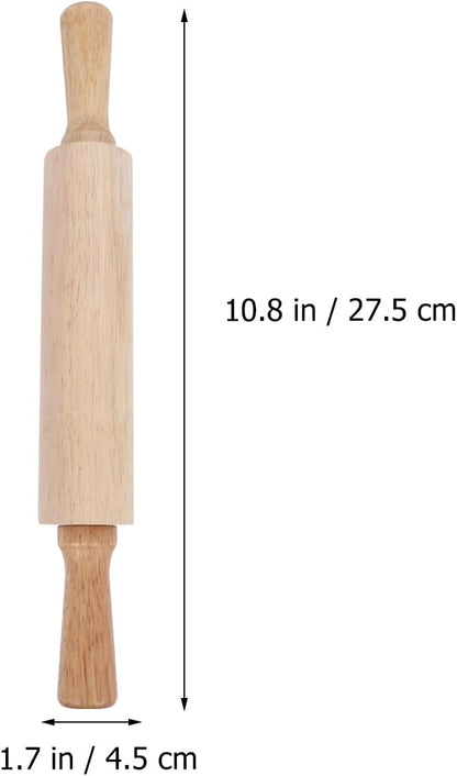 Wooden Rolling Pin 10.82In Dough Pastry Roller for Fondant Cake Noodle Baking Kitchen Supplies Small Size for Home and Professional Use