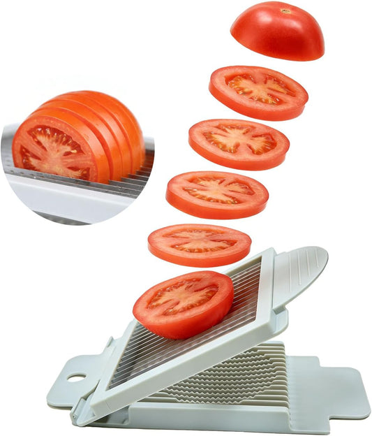 Tomato Slicer, Stainless steel tomato slicer, Vegetable Slicer | 15 Sharp Blades Tomato Slicer Tool, Easy Grip Handle Lightnweight Kitchen Tool, Time-Saving Tomato Cutter