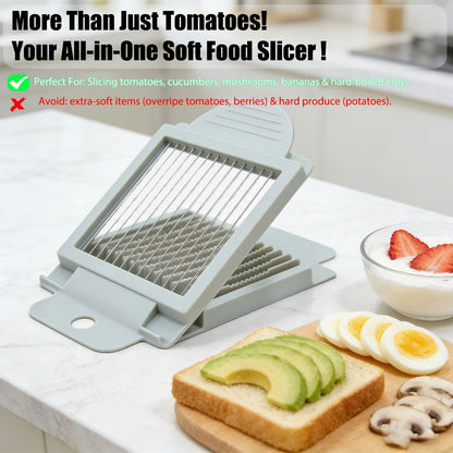 Tomato Slicer, Stainless steel tomato slicer, Vegetable Slicer | 15 Sharp Blades Tomato Slicer Tool, Easy Grip Handle Lightnweight Kitchen Tool, Time-Saving Tomato Cutter