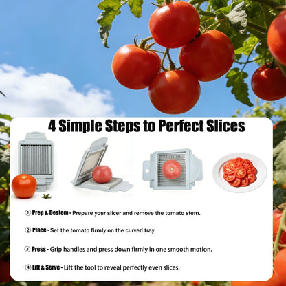 Tomato Slicer, Stainless steel tomato slicer, Vegetable Slicer | 15 Sharp Blades Tomato Slicer Tool, Easy Grip Handle Lightnweight Kitchen Tool, Time-Saving Tomato Cutter