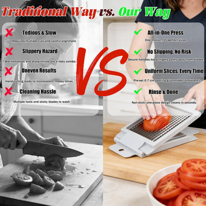 Tomato Slicer, Stainless steel tomato slicer, Vegetable Slicer | 15 Sharp Blades Tomato Slicer Tool, Easy Grip Handle Lightnweight Kitchen Tool, Time-Saving Tomato Cutter