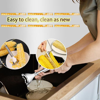 2 Pcs Corn Peeler Corn on the Cob Stripper Tool 304 Stainless Steel Corn Thresher with Ergonomic Handle Easy to Use Corn Peeler for Corn on the Cob Safe Durable Kitchen Tools