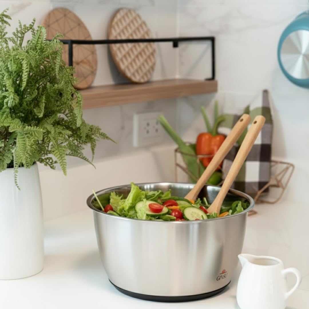Pump Salad Spinner with Stainless Steel Bowl 6L Large Capacity Manual Spinner, Durable BPA-Free Design for Fast Drying Lettuce, Vegetables & Fruits