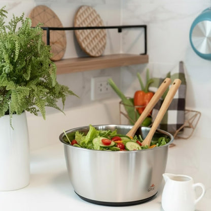Pump Salad Spinner with Stainless Steel Bowl 6L Large Capacity Manual Spinner, Durable BPA-Free Design for Fast Drying Lettuce, Vegetables & Fruits