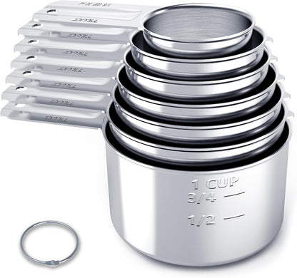 TILUCK Stainless Steel Measuring Cups Set,Kitchen Gadgets for Cooking & Baking,Set of 5