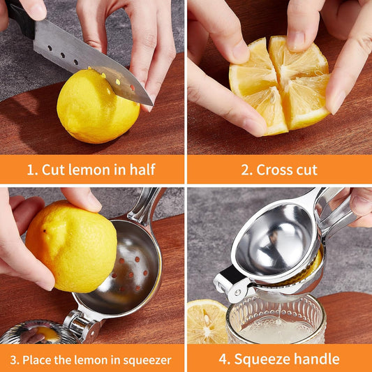 GIUOIDUOPremium Lemon Squeezer, Large Heavy Duty Handhelp Juicer for LemonSqueezer, Stainless Steel Hand Press Citrus Juicer, Lime Squeezer Bar Tool, Manual Citrus Press