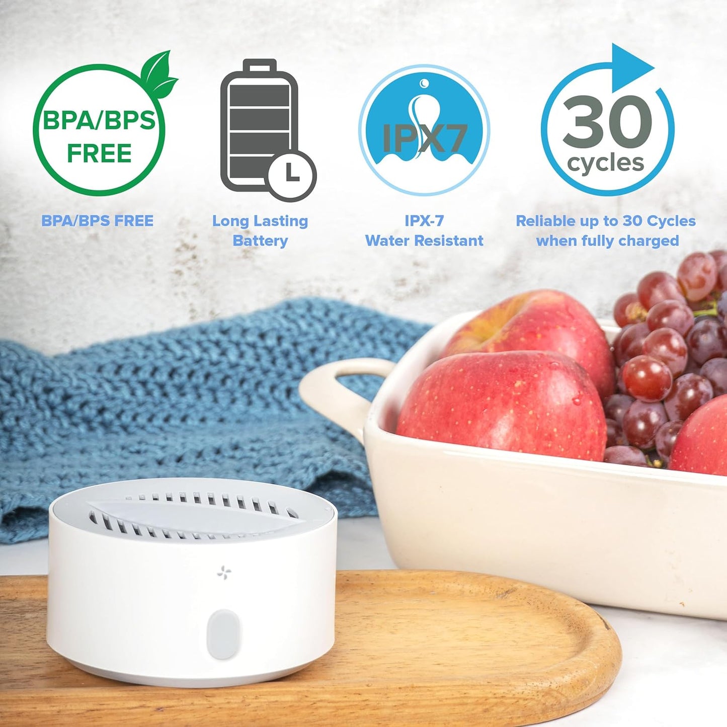 Fruit and Vegetable Washing Machine, 1-Year Warranty, Fruit Cleaner Device That Cleans Fresh Produce in Water, Waterproof Fruit and Vegetable Cleaner, Fruit and Veggie Purifier