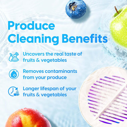 Fruit and Vegetable Washing Machine, 1-Year Warranty, Fruit Cleaner Device That Cleans Fresh Produce in Water, Waterproof Fruit and Vegetable Cleaner, Fruit and Veggie Purifier