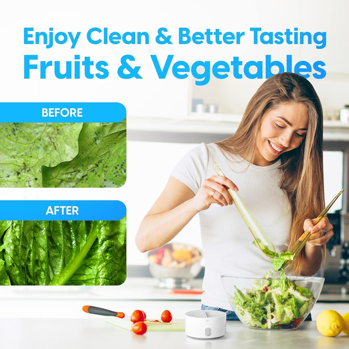 Fruit and Vegetable Washing Machine, 1-Year Warranty, Fruit Cleaner Device That Cleans Fresh Produce in Water, Waterproof Fruit and Vegetable Cleaner, Fruit and Veggie Purifier