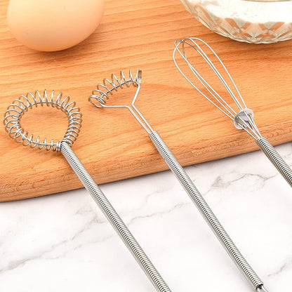 6 PCS Mini Whisk Set, Stainless Steel Spring Whisk, Cooking Gadget for Blending, Whisking, Beating, Stirring, Gravy