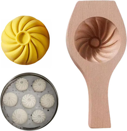Wooden Bao Bun Maker,Baozi Maker Machine,Wooden Steam Bun Mold,This Kitchen Appliances And Gadgets Is the Best Gift for Asian Food Enthusiasts And Dumpling Maker (Steamed Bun A)