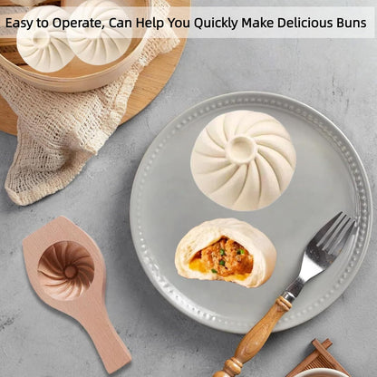 Wooden Bao Bun Maker,Baozi Maker Machine,Wooden Steam Bun Mold,This Kitchen Appliances And Gadgets Is the Best Gift for Asian Food Enthusiasts And Dumpling Maker (Steamed Bun A)