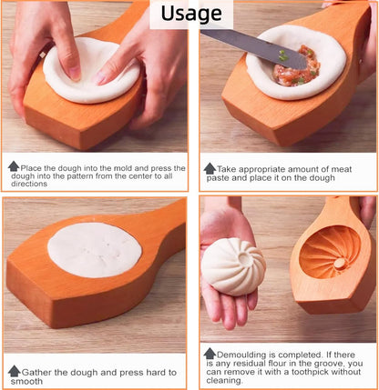 Wooden Bao Bun Maker,Baozi Maker Machine,Wooden Steam Bun Mold,This Kitchen Appliances And Gadgets Is the Best Gift for Asian Food Enthusiasts And Dumpling Maker (Steamed Bun A)
