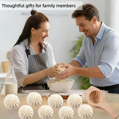 Wooden Bao Bun Maker,Baozi Maker Machine,Wooden Steam Bun Mold,This Kitchen Appliances And Gadgets Is the Best Gift for Asian Food Enthusiasts And Dumpling Maker (Steamed Bun A)