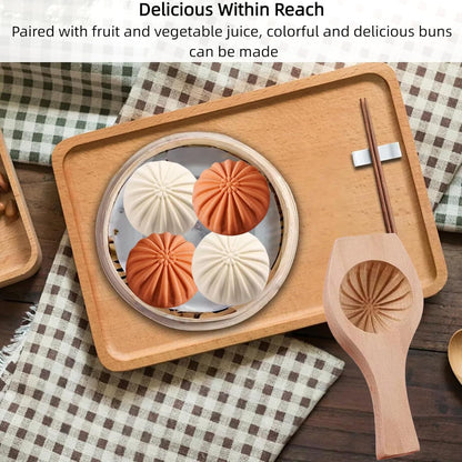 Wooden Bao Bun Maker,Baozi Maker Machine,Wooden Steam Bun Mold,This Kitchen Appliances And Gadgets Is the Best Gift for Asian Food Enthusiasts And Dumpling Maker (Steamed Bun A)