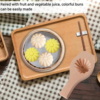 Wooden Bao Bun Maker,Baozi Maker Machine,Wooden Steam Bun Mold,This Kitchen Appliances And Gadgets Is the Best Gift for Asian Food Enthusiasts And Dumpling Maker (Steamed Bun A)