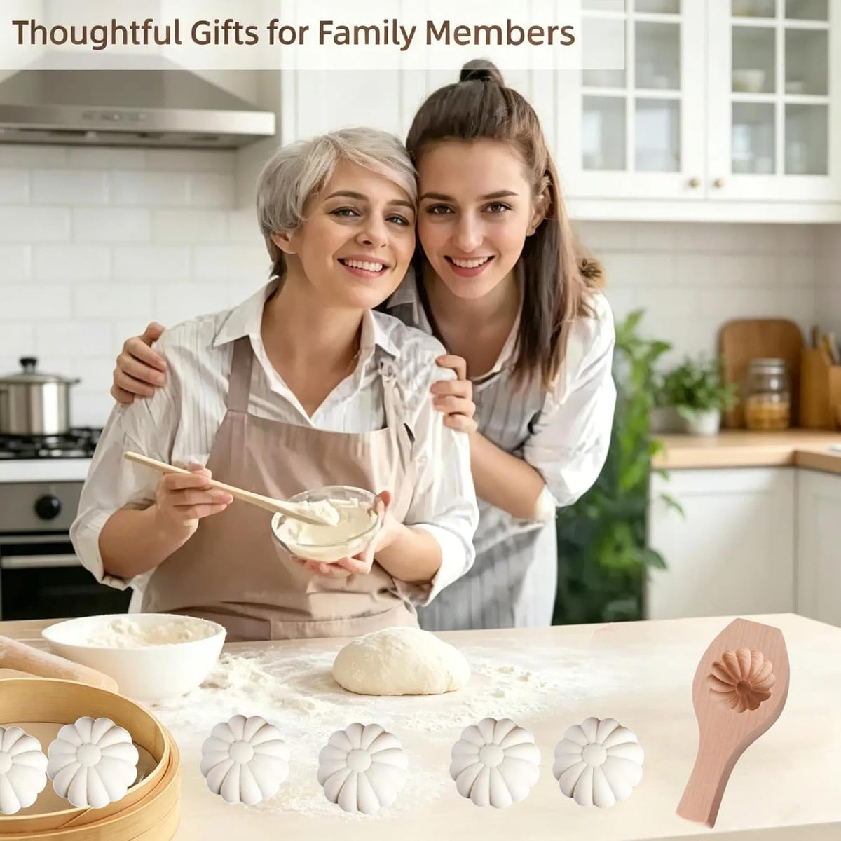 Wooden Bao Bun Maker,Baozi Maker Machine,Wooden Steam Bun Mold,This Kitchen Appliances And Gadgets Is the Best Gift for Asian Food Enthusiasts And Dumpling Maker (Steamed Bun A)