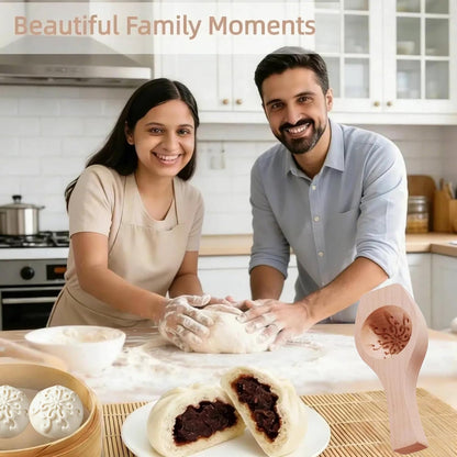 Wooden Bao Bun Maker,Baozi Maker Machine,Wooden Steam Bun Mold,This Kitchen Appliances And Gadgets Is the Best Gift for Asian Food Enthusiasts And Dumpling Maker (Steamed Bun A)
