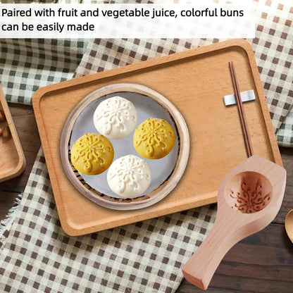 Wooden Bao Bun Maker,Baozi Maker Machine,Wooden Steam Bun Mold,This Kitchen Appliances And Gadgets Is the Best Gift for Asian Food Enthusiasts And Dumpling Maker (Steamed Bun A)
