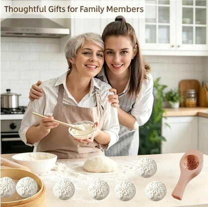 Wooden Bao Bun Maker,Baozi Maker Machine,Wooden Steam Bun Mold,This Kitchen Appliances And Gadgets Is the Best Gift for Asian Food Enthusiasts And Dumpling Maker (Steamed Bun A)